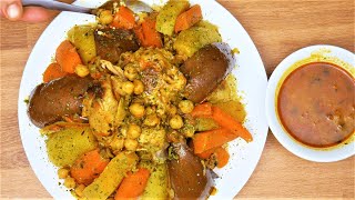 Authentic Moroccan Couscous with Chicken and 6 Vegetables How to Make it Perfectly [upl. by Bergren]