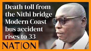 Death toll from the Nithi bridge Modern Coast bus accident rises to 33 [upl. by Body820]