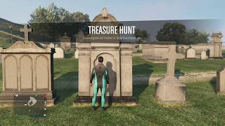 GTA ONLINE Treasure Hunt Update Finding the note Cemetery Only [upl. by Yorel]