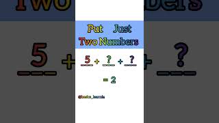 Put Just Two Numbers basicslearnia maths mathstricks mathematics [upl. by Paza]