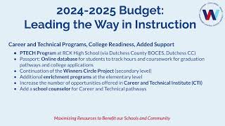 Wappingers Central School District Budget amp Ballot Presentation 20242025 [upl. by Forrer]