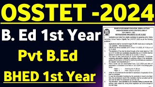 OSSTET 2024 online apply date released [upl. by Sinnelg]