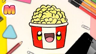 COMO DIBUJAR PALOMITAS KAWAII  dibujos kawaii facil  como dibujar comida kawaii [upl. by Nilde]