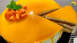 😋PERFECT 1 Kg MANGO CAKE NO OVEN  Mango Truffle cake MANGO CAKE RECIPE IN MALAYALAMEp 218 [upl. by Weinhardt]