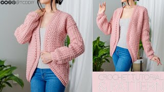 How to Crochet a Cardigan  Pattern amp Tutorial DIY [upl. by Dazhahs]