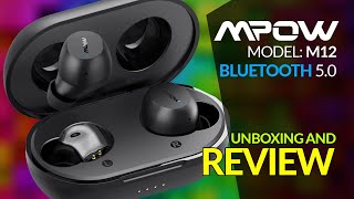 MPow M12 True Wireless Earbuds  Unboxing And Review [upl. by Ahsinahs853]