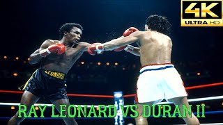 Roberto Duran Panama vs Sugar Ray Leonard USA II  HIGHLIGHTS TKO Fight  4K Ultra HD [upl. by Kaylyn]