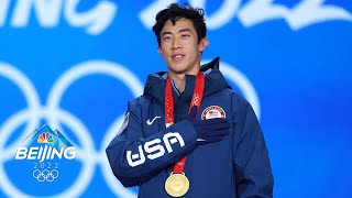 Nathan Chen accepts his very first gold medal after free skate  Winter Olympics 2022  NBC Sports [upl. by Stoneman]