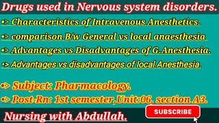 Drugs used in nervous system disorders in Urdu PostRn 3rd Unit6A3  Pharmacology [upl. by Gonagle]