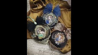 Baroque trio  decoupage medallions  Inspired by Klimt [upl. by Suchta]