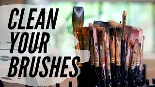 How to Clean Oil Painting Brushes  THE BEST WAY [upl. by Nadine718]