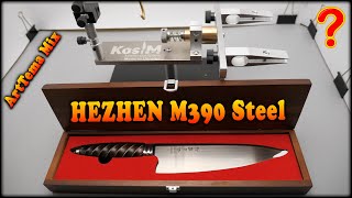 Professional Sharpening of a Chef Knife HEZHEN M390 Steel  Knife sharpener and whetstones Kosim [upl. by Utta71]