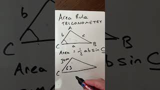 Area rule using trigonometry maths gcsemaths triangle [upl. by Lanti]