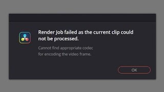 Davinci Resolve 18 Render Job Failed Cannot find appropriate codec [upl. by Ssegrub]