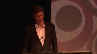 London Critics Circle Awards Thomas Brodie Sangster Accepts For Mark Rylance [upl. by Zerline]