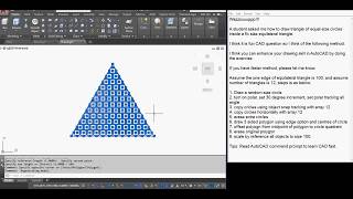 AutoCAD 2D draw draw triangle of equal size circles inside a fix size equilateral triangle [upl. by Eihcir]