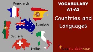 Learn German Vocabulary  Countries amp Languages in German Länder und Sprachen [upl. by Eihcir659]