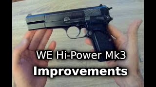 Airsoft WE Browning HiPower Mk3 MkIII Improvement tips with bonus at the end [upl. by Carli]