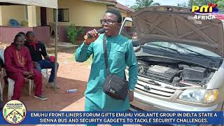 Donation of utility van and security gadgets to Vigilante group in Emuhu by Frontliners Forum [upl. by Tavey150]