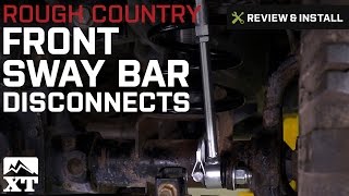 Jeep Wrangler Rough Country Front Sway Bar Disconnects 25 in 20072017 JK Review amp Install [upl. by Analli326]