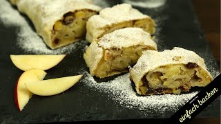 Apfelstrudel mit Strudelteig selber machen [upl. by Hendren]