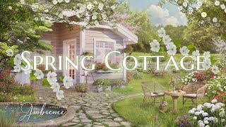 🍃Spring Cottage ASMR Ambience Peaceful Stream Sounds Wind Chimes Book Sounds Spring Garden Nature [upl. by Fabiola]