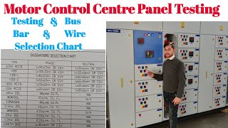 MCC  PANEL  Testing  Bus Bar amp Wire Selection Chart  mcc panel testing electrical [upl. by Jacklin]