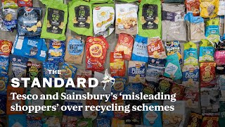 Tesco and Sainsbury’s ‘misleading shoppers’ over recycling schemes [upl. by Annelise862]