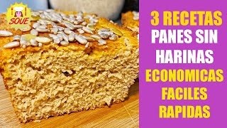 🍞🥖👌 Mis mejores 3 RECETAS DE PAN SIN HARINAS 👌 Fáciles Saludables y Económicas [upl. by Patman]