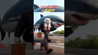 Ayah kucing bawa ikan HIU 💥😂 kucingkomedi funny funnycats [upl. by Wadlinger24]