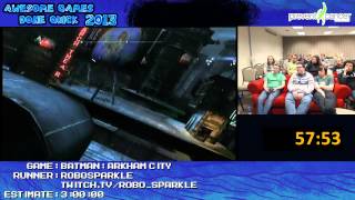 Batman Arkham City Speed Run 23700 by Robosparkle Live at AGDQ 2013 Xbox 360 [upl. by Ynehteb51]