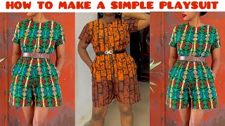 How to cut and Sew a Playsuit Short Jumpsuit  Beginner’s Sewing Tutorial [upl. by Lankton]