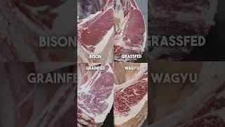 Which would you choose Bison Grassfed Beef Grainfed Beef or Tajima Wagyu 🥩🤔 shorts [upl. by Kippar]