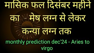 monthly horoscope l मेष से लेकर कन्या तक l मेष लग्न l वृषभ लग्न l मिथुन लग्न l कर्क l सिंह l कन्या [upl. by Imuyam]