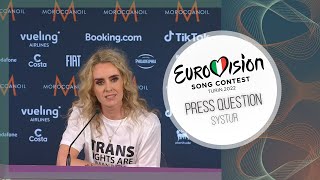 PRESS QUESTION ► Systur Iceland Eurovision 2022 [upl. by Gefell]