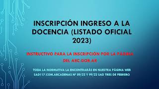 INGRESO LISTADO OFICIAL 2023 [upl. by Eniamej]