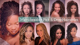 Latest Braids Hairstyles Micro Braids  Pick amp Drop Hairstyles With Extension  2021 Braided Hair [upl. by Neysa738]