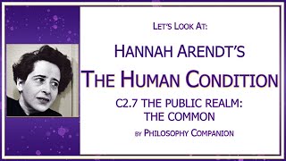 7 The Public Realm the Common  Hannah Arendts The Human Condition [upl. by Verlee835]