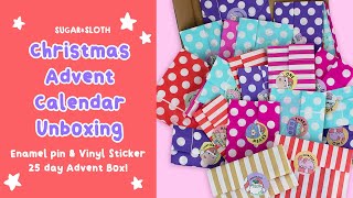 Christmas Advent Calendar  Enamel Pins amp Vinyl Stickers  Unboxing [upl. by Naraa]