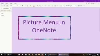 The OneNote Picture Menu [upl. by Stanfill462]