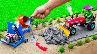 Diy tractor making mini Modern Asphalt Road  diy mini construction machine [upl. by Sallee737]