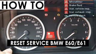 BMW E60E61 How To Reset Service  Brake Fluid  Microfilter [upl. by Cleave]