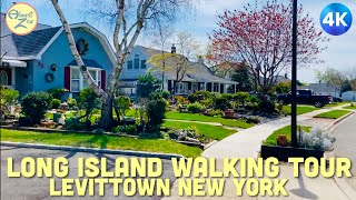 Beginners Mind  4K Walk in Levittown Long Island New York Walking Tour NYC Sunny calming peaceful [upl. by Pearlstein617]