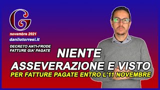 ASSEVERAZIONE congruità prezzi e visto di conformità per i pagamenti entro l’11 novembre 2021 [upl. by Light]