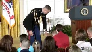 Toddler steals the show at the White House when his father receives the Medal of Honor [upl. by Aicelaf725]