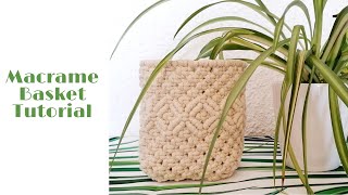 DIY Macrame Basket step by step tutorial  Tuto paniercachepot en macrame pas à pas  1 [upl. by Okin]