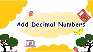 How to add decimals [upl. by Aleahcim765]