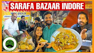 Indore Sarafa Bazaar Street Food with Wife  Veggie Paaji [upl. by Adnohral]