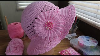 Crochet Sparkly Summer Sun Hat Part 1 [upl. by Paver583]