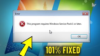 Fix This program requires Windows Service Pack 1 or later Error in Windows 7  How to install Sp1 ✅ [upl. by Opiuuk996]